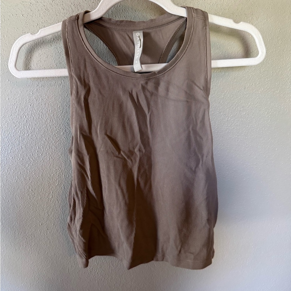 Athleta Brown Sleeveless Relaxed Crop Tank